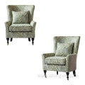 Flower Fabric Leisure Armed Accent Chair with Casters